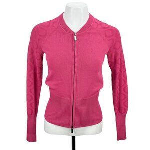KAREN MILLEN Cardigan Zip Sweater Sz XS Pink